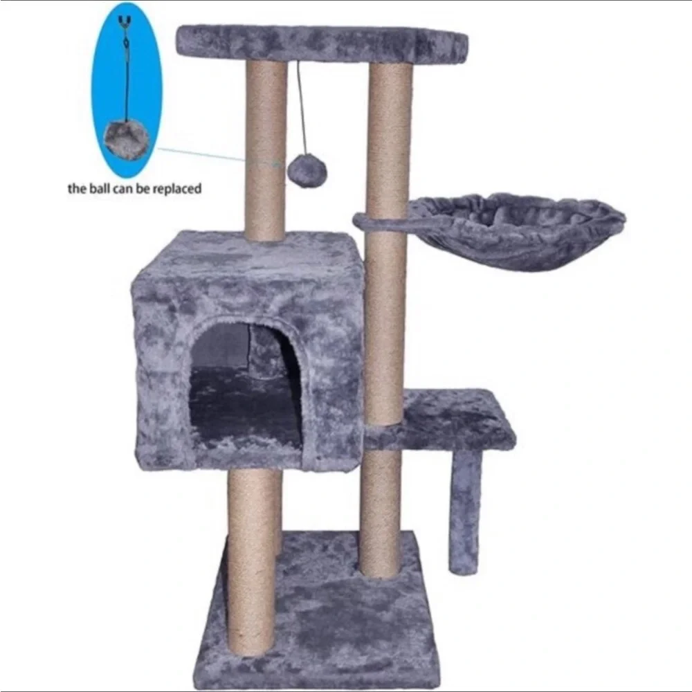 Cat tower Furniture Jute-Covered Scratching Posts with a Ball Active